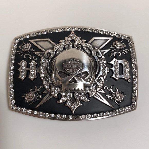 harley davidson skull belt buckle